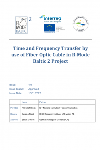 R-Mode Baltic 2 - Time and Frequency Transfer by use of Fiber Optic Cable ver 4