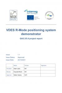 R-Mode Baltic - VDES R-Mode positioning system demonstrator
